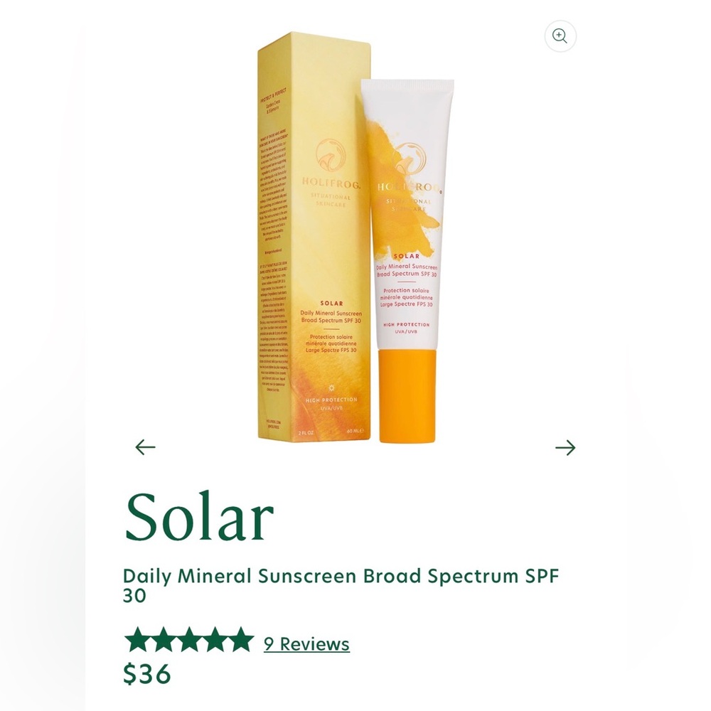 Holifrog Solar Daily tinted Mineral Sunscreen SPF 30 -